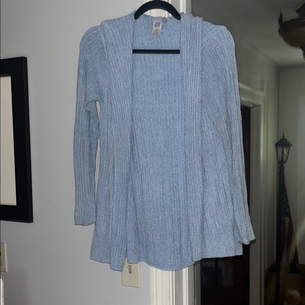Barefoot Dreams Light Blue Ribbed Open-Front Cardigan